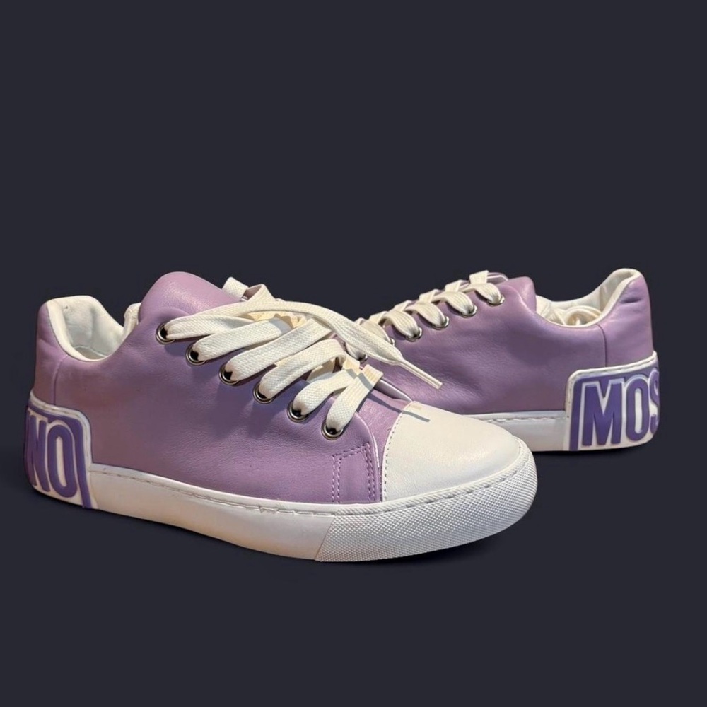 Moschino Lavender and White Sneakers